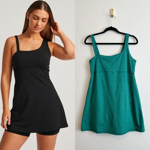 aerie Dresses & Skirts - OFFLINE Aerie | Hugger Asymmetrical Athletic Dress Skort, Moulant Green | Large